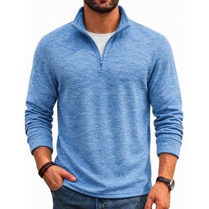 image:imageCOOFANDY Mens Quarter Zip Pullover Sweater Regular Fit Fleece SweatshirtBlue