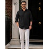 image:imageCOOFANDY Men Casual Button Down Shirt Long Sleeve Untucked Denim Dress ShirtBlack