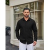 image:imageCOOFANDY Men Casual Button Down Shirt Long Sleeve Untucked Denim Dress ShirtBlack