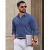 image:imageCOOFANDY Men Casual Button Down Shirt Long Sleeve Untucked Denim Dress ShirtBlue