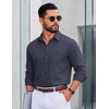 image:imageCOOFANDY Men Casual Button Down Shirt Long Sleeve Untucked Denim Dress ShirtDark Blue