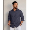 image:imageCOOFANDY Men Casual Button Down Shirt Long Sleeve Untucked Denim Dress ShirtDark Blue