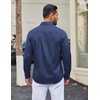 image:imageCOOFANDY Men Casual Button Down Shirt Long Sleeve Untucked Denim Dress ShirtDeep Blue
