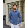 image:imageCOOFANDY Men Casual Button Down Shirt Long Sleeve Untucked Denim Dress ShirtDenim Blue