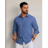 image:imageCOOFANDY Men Casual Button Down Shirt Long Sleeve Untucked Denim Dress ShirtDenim Blue