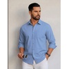 image:imageCOOFANDY Men Casual Button Down Shirt Long Sleeve Untucked Denim Dress ShirtLight Blue
