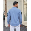 image:imageCOOFANDY Men Casual Button Down Shirt Long Sleeve Untucked Denim Dress ShirtLight Blue