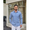 image:imageCOOFANDY Men Casual Button Down Shirt Long Sleeve Untucked Denim Dress ShirtLight Blue