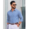image:imageCOOFANDY Men Casual Button Down Shirt Long Sleeve Untucked Denim Dress ShirtLight Blue