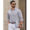 image:imageCOOFANDY Men Casual Button Down Shirt Long Sleeve Untucked Denim Dress ShirtLight Grey