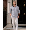 image:imageCOOFANDY Men Casual Button Down Shirt Long Sleeve Untucked Denim Dress ShirtLight Grey