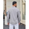 image:imageCOOFANDY Men Casual Button Down Shirt Long Sleeve Untucked Denim Dress ShirtLight Grey