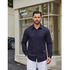 image:imageCOOFANDY Men Casual Button Down Shirt Long Sleeve Untucked Denim Dress ShirtNavy Blue