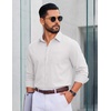 image:imageCOOFANDY Men Casual Button Down Shirt Long Sleeve Untucked Denim Dress ShirtWhite