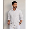 image:imageCOOFANDY Men Casual Button Down Shirt Long Sleeve Untucked Denim Dress ShirtWhite