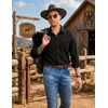 image:imageCOOFANDY Men Western Cowboy Shirt Casual Button Down Work Shirt with PocketBlack