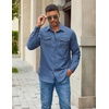image:imageCOOFANDY Men Western Cowboy Shirt Casual Button Down Work Shirt with PocketBlue