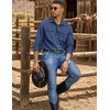 image:imageCOOFANDY Men Western Cowboy Shirt Casual Button Down Work Shirt with PocketDeep Blue