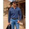 image:imageCOOFANDY Men Western Cowboy Shirt Casual Button Down Work Shirt with PocketDeep Blue