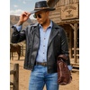 image:imageCOOFANDY Men Western Cowboy Shirt Casual Button Down Work Shirt with PocketLight Blue