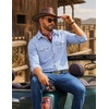 image:imageCOOFANDY Men Western Cowboy Shirt Casual Button Down Work Shirt with PocketLight Blue