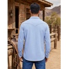 image:imageCOOFANDY Men Western Cowboy Shirt Casual Button Down Work Shirt with PocketLight Blue