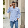 image:imageCOOFANDY Men Western Cowboy Shirt Casual Button Down Work Shirt with PocketLight Blue