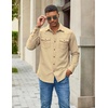 image:imageCOOFANDY Men Western Cowboy Shirt Casual Button Down Work Shirt with PocketLight Khaki