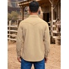 image:imageCOOFANDY Men Western Cowboy Shirt Casual Button Down Work Shirt with PocketLight Khaki