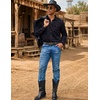 image:imageCOOFANDY Men Western Cowboy Shirt Casual Button Down Work Shirt with PocketNavy Blue
