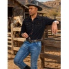 image:imageCOOFANDY Men Western Cowboy Shirt Casual Button Down Work Shirt with PocketNavy Blue