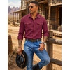 image:imageCOOFANDY Men Western Cowboy Shirt Casual Button Down Work Shirt with PocketWine Red