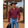 image:imageCOOFANDY Men Western Cowboy Shirt Casual Button Down Work Shirt with PocketWine Red