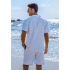 image:imageCOOFANDY Mens 2 Piece Short Set Guayabera Button Down Shirt Casual OutfitsLight Blue