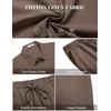image:imageCOOFANDY Mens 2 Pieces Cotton Linen Set Short Sleeve Button Down Shirts Summer Beach Shorts Casual OutfitsBrown
