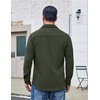 image:imageCOOFANDY Mens Button Down Shirt Long Sleeve Casual Corduroy Untucked Shirt Jacket with PocketArmy Green