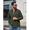 image:imageCOOFANDY Mens Button Down Shirt Long Sleeve Casual Corduroy Untucked Shirt Jacket with PocketArmy Green