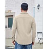 image:imageCOOFANDY Mens Button Down Shirt Long Sleeve Casual Corduroy Untucked Shirt Jacket with PocketBeige