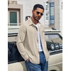 image:imageCOOFANDY Mens Button Down Shirt Long Sleeve Casual Corduroy Untucked Shirt Jacket with PocketBeige