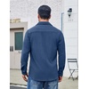 image:imageCOOFANDY Mens Button Down Shirt Long Sleeve Casual Corduroy Untucked Shirt Jacket with PocketBlue