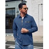 image:imageCOOFANDY Mens Button Down Shirt Long Sleeve Casual Corduroy Untucked Shirt Jacket with PocketBlue