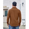 image:imageCOOFANDY Mens Button Down Shirt Long Sleeve Casual Corduroy Untucked Shirt Jacket with PocketCaramel