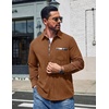 image:imageCOOFANDY Mens Button Down Shirt Long Sleeve Casual Corduroy Untucked Shirt Jacket with PocketCaramel