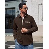 image:imageCOOFANDY Mens Button Down Shirt Long Sleeve Casual Corduroy Untucked Shirt Jacket with PocketCoffe Brown