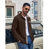 image:imageCOOFANDY Mens Button Down Shirt Long Sleeve Casual Corduroy Untucked Shirt Jacket with PocketCoffe Brown