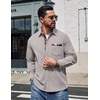 image:imageCOOFANDY Mens Button Down Shirt Long Sleeve Casual Corduroy Untucked Shirt Jacket with PocketLight Grey