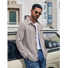 image:imageCOOFANDY Mens Button Down Shirt Long Sleeve Casual Corduroy Untucked Shirt Jacket with PocketLight Grey