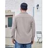 image:imageCOOFANDY Mens Button Down Shirt Long Sleeve Casual Corduroy Untucked Shirt Jacket with PocketLight Grey