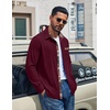 image:imageCOOFANDY Mens Button Down Shirt Long Sleeve Casual Corduroy Untucked Shirt Jacket with PocketRed