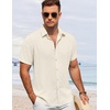 image:imageCOOFANDY Mens Button Down Shirt Short Sleeve Casual Shirts for Summer Beach Vacation ShirtsBeige
